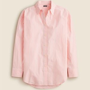 J. Crew Étienne Oversized Striped Button Down Shirt in Pink and White